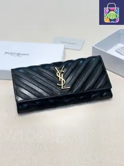 【今日特価】Yves Saint Laurent イヴサンローラン 新作ウォレット 高級レザー製、ファッショナブルな実用デザイン