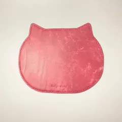 【☆】猫形マウスパッド　イタリアンレザー　マヤベリー　ボルドー(出品番号73)