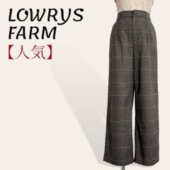 ❤️人気 ローリーズファーム ブラウン系 グレンチェック カジュアル ストレッチ ワイドパンツ M レディース 3284