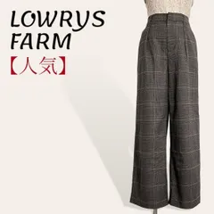 ❤️人気 ローリーズファーム ブラウン系 グレンチェック カジュアル ストレッチ ワイドパンツ M レディース 3284