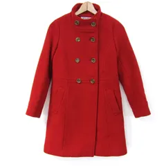 ナチュラルビューティーベーシック スタンドカラーコート ウールコート アウター レディース Sサイズ レッド NATURAL BEAUTY BASIC 【中古】