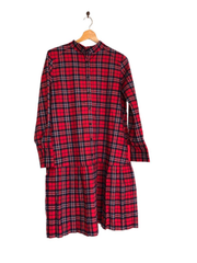 N1096.　ミルクフェド・チェックワンピース（赤）FREE SIZE / ミルクフェド