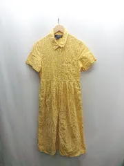 ◇ ⊂ J.G.HOOK ジェイジーフック ギンガムチェック 半袖 膝下丈 ワンピース サイズP イエロー系 レディース E  【1502060000116】