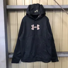 185 UNDER ARMOUR ロゴパーカー M ブラック 迷彩柄 刺繍ロゴ アンダーアーマー パーカー フーディー  古着卸 アメリカ仕入