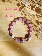 【パワーストーンブレスレット】 ホワイトターコイズ×パープルガラス♦︎NO.63