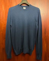 ▲訳あり商品▲ ARMANI COLLEZIONI クルーネックヴァージンウールセーター ネイビー 50サイズ