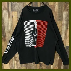 コカコーラ 企業ロゴ ブラック 2XL ロンT 長袖 メンズ 古着オーバーサイズ