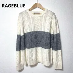 RAGEBLUE レイジブルー アイボリー ストライプ ニットセーター M