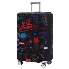 TRAVEL KIN 荷物カバー 洗濯可能 スーツケースプロテクター 傷防止 スーツケースカバー 18~32インチの荷物にフィット, Go Travel-World, S(18-21inch suitcase), ファッション 1