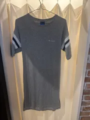 チャンピオン Champion ロング ワンピース 薄手 半袖 ひざ丈 グレー サイズL A-948