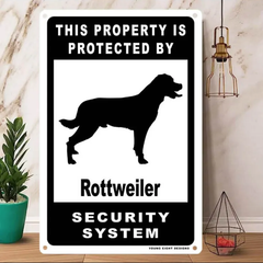 雑貨【Rottweiler/ロットワイラー】  Dog ドッグ  犬    メタルポスタ―　Security  セキュリティー 警告  ヤードサイン メタルプレート  ブリキ看板  -180