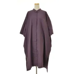 【mizuiro-ind】24SS バンドカラーシャツ七分袖ワンピース