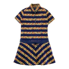 サイズ：M CALLAWAY キャロウェイ  半袖ワンピース オレンジ柄 ネイビー系 [240101288322] ゴルフウェア レディース ストスト