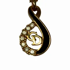 ディオール　Dior　ゴールド　ラインストーン　ヴィンテージ　ブランド小物　ネックレス　レディース