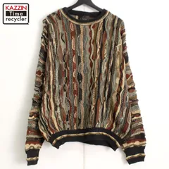 00s 3D ニットセーター メンズ 表記XLサイズ