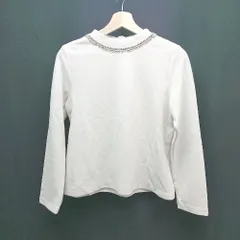 ◇ beauty&youth バックファスナー プルオーバー ビジュー付き 長袖 カットソー 表記なし ベージュ レディース E  【1310050039370】