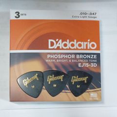ピック3枚おまけ D Addario アコースティックギター弦 ダダリオ EJ15-3D