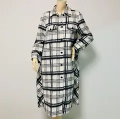 極美品★RED VALENTINO・レッド ヴァレンティノ レディース ウール チェック柄 プリーツ ロングコート(38)レディースコート 秋冬物 アウター ジャケット ブランド ブラックのサムネイル