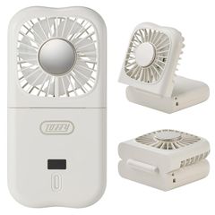 【Toffy/トフィー】 折りたたみひんやりファン HFN6 ハンディファン 冷却プレート付き コンパクト 3WAY ハンディ 卓上 首掛け ディスプレイ付き カラバリ豊富 HFN6 (パンナホワイト)