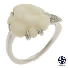 CHANEL シャネル 750WG 18金ホワイトゴールド K18 カメリア セラミック  