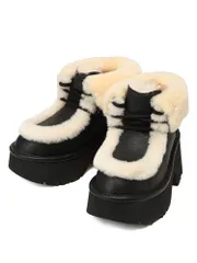 UGG (アグ) レザー ボア レースアップ ショートブーツ Esmee Leather Lace Up