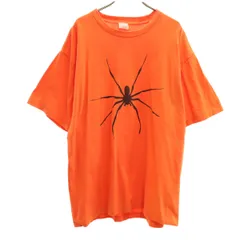 90s カナダ製 オールド 半袖 Tシャツ L オレンジ系 シングルステッチ メンズ 古着