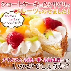 【今だけ送料無料】色とりどりのフルーツをたっぷりトッピング フルーツショートケーキ　SIZE5号4～6人　冷凍のサムネイル