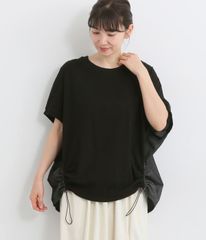 新品　LUPILIEN/ルピリアン　インディゴ天竺ドレーププルオーバー(A・ブルーデニム)　Fサイズ　ゆったり　ブラック　黒　デニム　大き目　Tシャツ　半袖