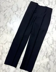 【中古】 HERMES （エルメス） モヘア×ウール スラックス パンツ ﾊﾟﾝﾂ メンズ ネイビー 薄手 38 Sサイズのサムネイル