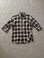 SHIPS JET BLUE シップス リネン混チェックシャツ S