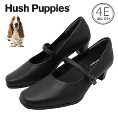 Hush puppies ハッシュパピー レディース パンプス ベルト 幅広4E L-511T 511 スクエアトゥ 本革 低反発ソール 婦人靴 バンド クロ ブラックのサムネイル
