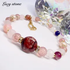 天然石 パワーストーン ブレスレット 数珠 15cm ピクチャージャスパー ピンクトルマリン ピンクオパール インカローズ ストロベリークォーツ パール ローズクォーツ アメジスト