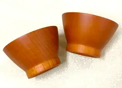 ★天然木★くらわんか碗型　スープボウル　ライトブラウン　2個 天然木 天然素材 木製 新生活 茶色