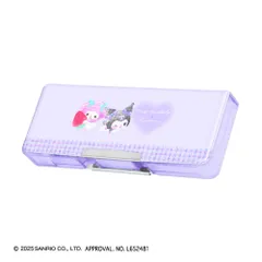 ☆ 128911.マイメロxクロミ ☆ コンパクト両面開きペンケース キャラクター 筆箱 小学生 ペンケース 箱型 両面開き ふでばこ ソフトペンケース キャラクター グッズ かわいい コンパクト 小学校 女の子 入学準備 入学祝い ギフト 文具 文房具