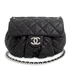 シャネル マトラッセ ラグジュアリー チェーンアラウンド ショルダーバッグ 斜め掛け カーフスキン レザー ブラック 黒 シルバー金具 A49889 CHANEL（中古）