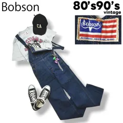 80s90sヴィンテージ ボブソン Bobson C-OY 3571 オーバーオール サロペット ツナギ ストレート デニムパンツ ジーンズ W26 インディゴ レディース ♪ 星条旗タグ