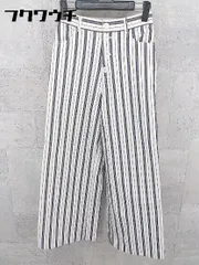 ◇ JEANASIS ジーナシス ストライプ ワイド パンツ サイズF ベージュ ブラック レディース 【中古】 【1002802445033】