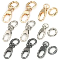 ナスカン キーリング 3個セット 回転フック スイベルスナップフック 丸カラビナ付き キーホルダー金具 亜鉛合金製 アクセサリパーツ DIY