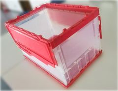 【配送限定】【中古】【10個】折りたたみ コンテナ フタ一体型 オリコン 50L ボックス 収納ボックス 366mm×530mm×H336mm