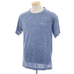 【中古】【未使用】エディー バウアー Eddie Bauer ポリエステル クルーネック 半袖Ｔシャツ スマルトブルーxグレー【サイズS】【メンズ】
