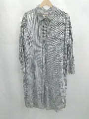 ◇ ⊂ 1_OF MINE ワンオブマインイン ストライプ柄 長袖 ロング シャツワンピース サイズ表記なし ブラック系 レディース E 【1412090002823】