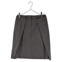 Martin Margiela (マルタンマルジェラ) ウール フロント ジップアップ ひざ丈 スカート ブラウン S31MA0279-S43022 レディースのサムネイル