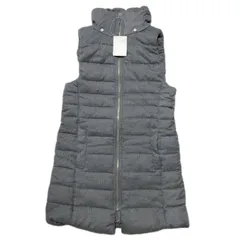 micro pois フード付き ハイネック 中綿 ロング ベスト