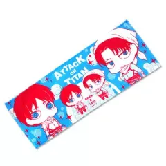 【中古】タオル・手ぬぐい(キャラクター) エレン＆リヴァイ お掃除Ver. スポーツタオル 「進撃の巨人」