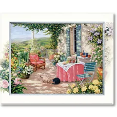 インテリアアート絵画　ピーター・モッツ　イーゼル付き　自然豊かでノスタルジック 0290507-1.jpg