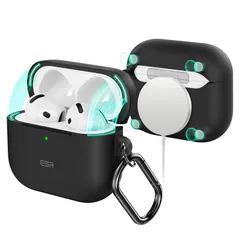 【特価セール】ESR AirPods 4 ケース (HaloLock) AirPods 第4世代 ケース (2024) (USB-C) 対応 MagSafe 対応 カラビナ付き完全落下防止カバー Cloundシリーズ ブラック