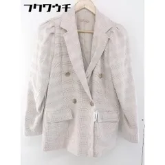 ◇ one after another NICE CLAUP チェック ダブル テーラード ジャケット サイズF ベージュ レディース 【中古】 【1105280009565】