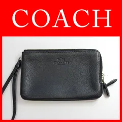 【美品】コーチCOACH　長財布　ラウンドファスナー　ブラック 黒　【DK014】