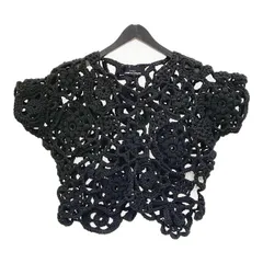 tricot COMME des GARCONS トリココムデギャルソン クロシェ編み 半袖 ニット セーター かぎ編み レディース ブラック トップス IL16797■