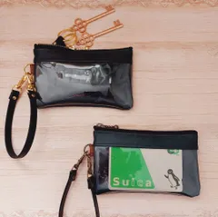 BLACK  ✩*.ﾟ  パスケース キーポーチ　キーケース   　スマートキーケース、カードキーケース、ラミネート生地で丈夫*°